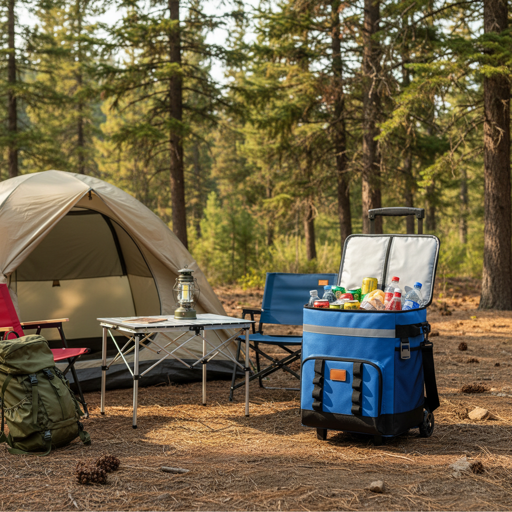 đź§Š Rolling Cooler | Durable Fabric Outdoor Trips | Traveler-Gift Easy Mobility