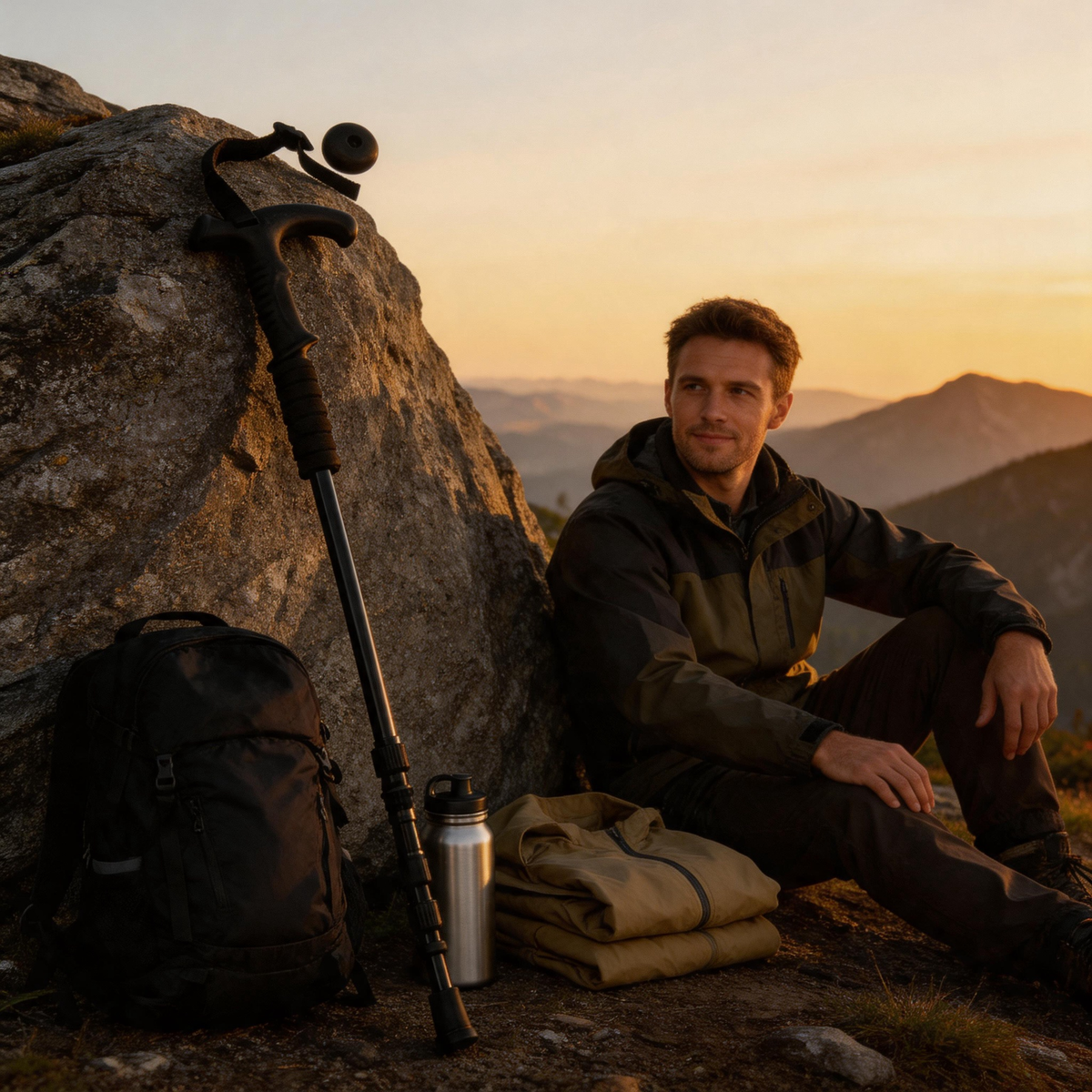 🥾 Trekking Pole | Metal Trail Support | Hiker-Gift Adjustable Stability