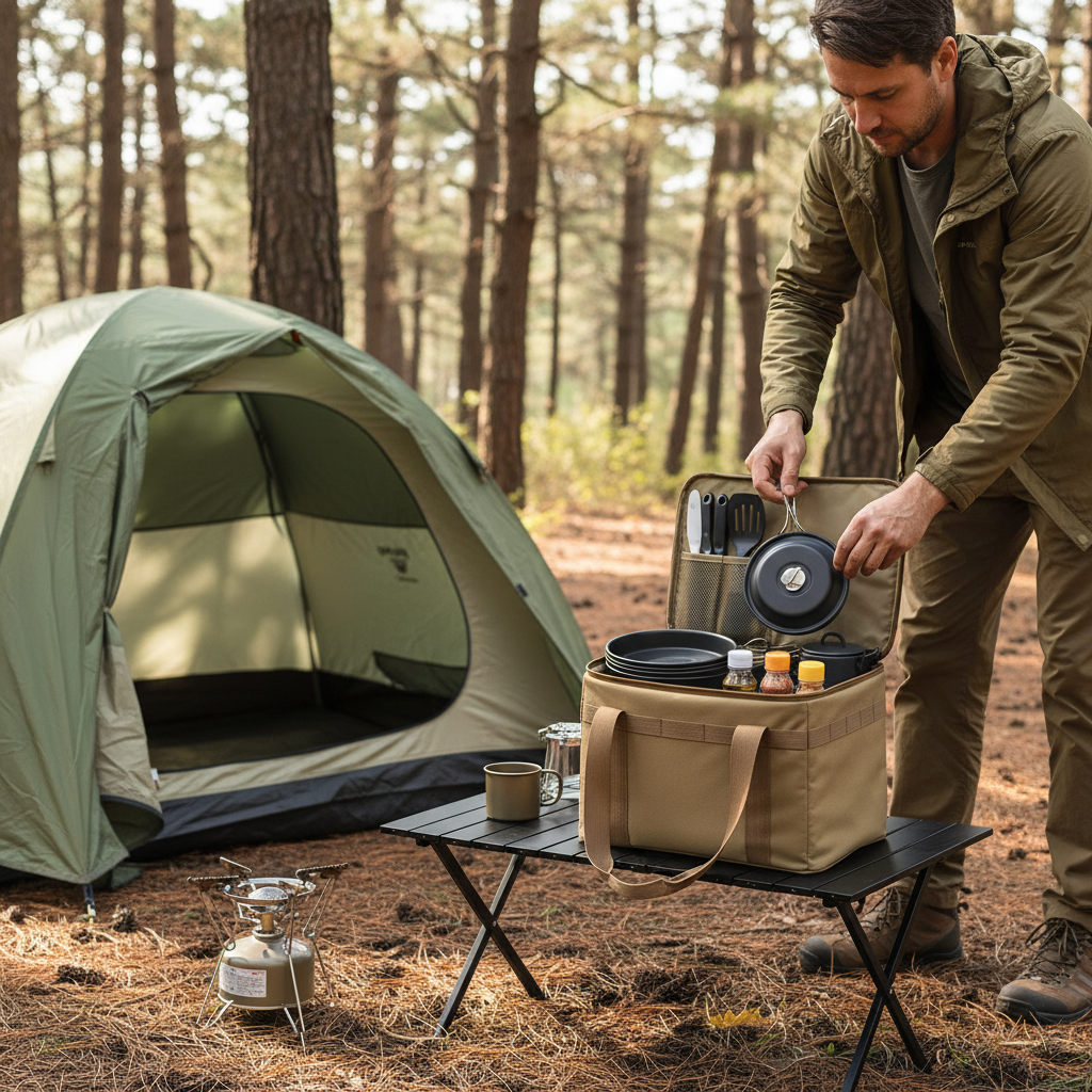 🎒 Cookware Storage Bag | Durable Fabric Campsite Organizer | Camper-Gift Modular Carry