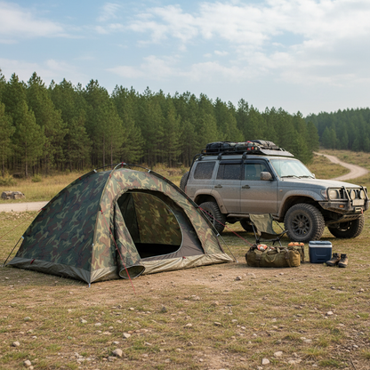⛺ Camping Tent | Durable Fabric Campsite | Adventurer-Gift Camouflage Shelter
