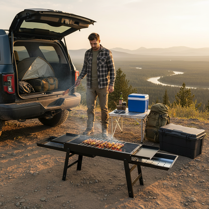 🔥 Portable BBQ Grill | Metal Campsite Cooking | Grill-Lover Folding Design