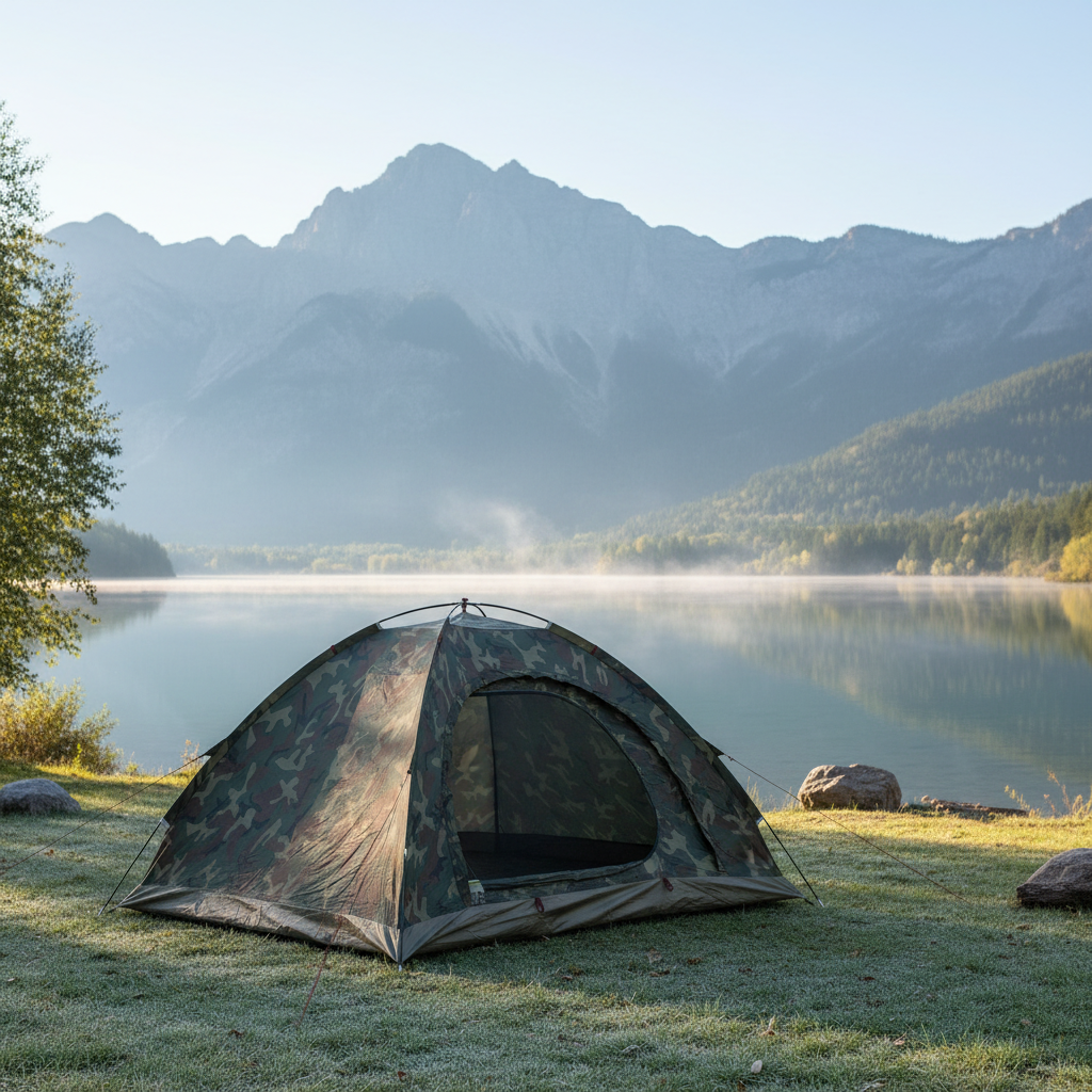 ⛺ Camping Tent | Durable Fabric Campsite | Adventurer-Gift Camouflage Shelter