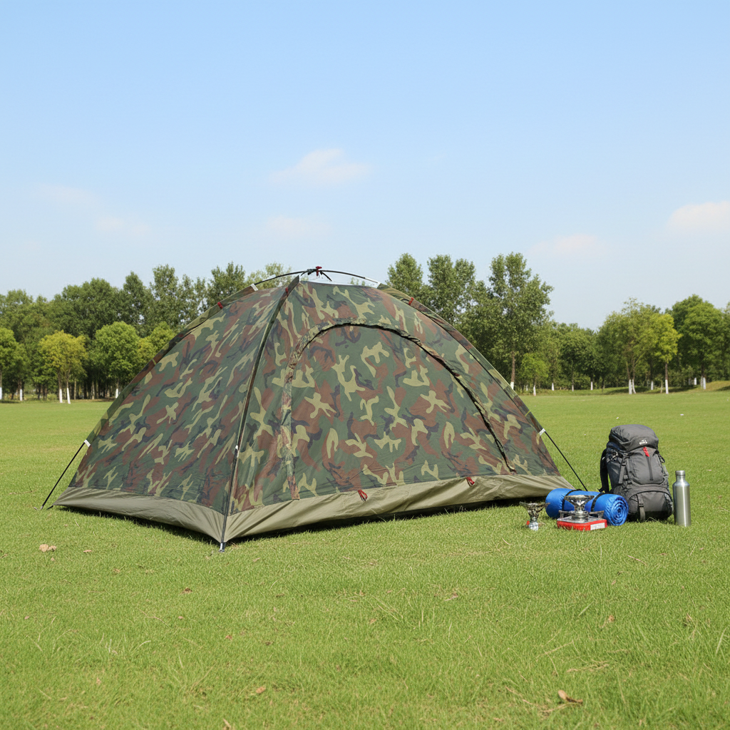 ⛺ Camping Tent | Durable Fabric Campsite | Adventurer-Gift Camouflage Shelter