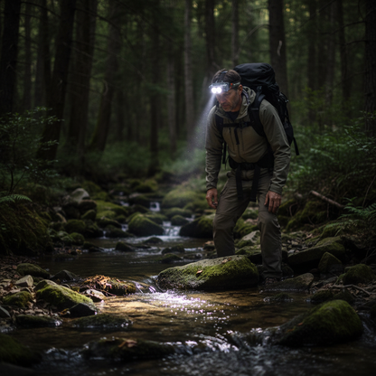 🔦 Hiking Headlamp | Lightweight Polymer Trail | Hiker-Gift Dual-Light Design