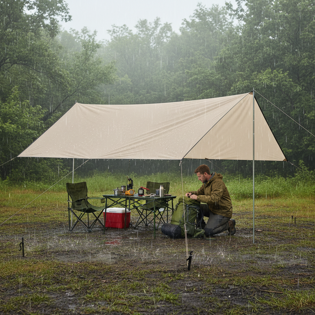 ⛺ Camping Tarp | Lightweight Fabric Camp Shelter | Camper-Gift Open-Air Shade