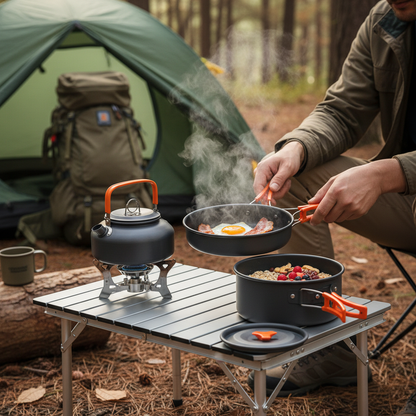 🍳 Camping Cookware | Lightweight Metal Camp Cooking | Camper-Gift Compact Set