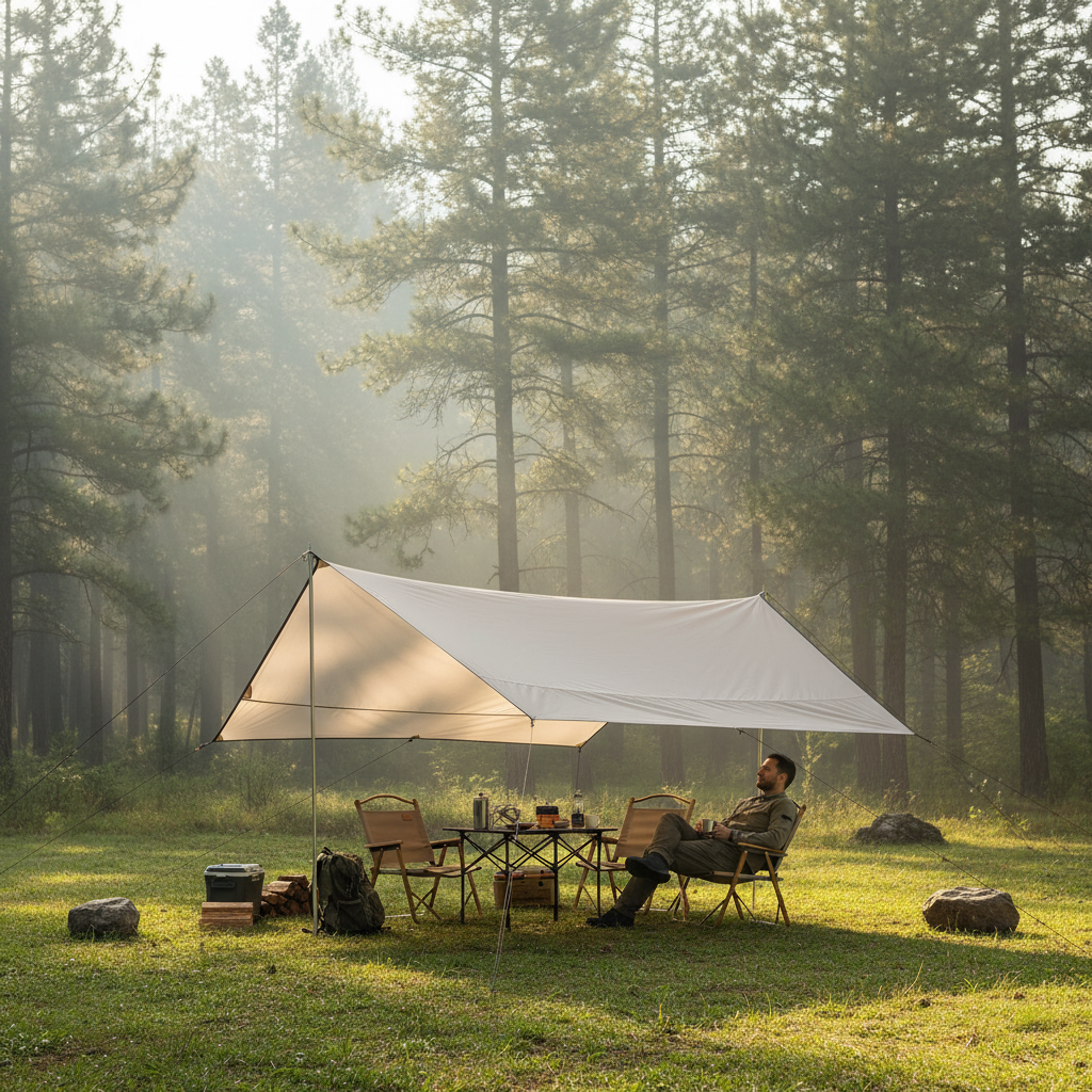 ⛺ Camping Tarp | Lightweight Fabric Camp Shelter | Camper-Gift Open-Air Shade