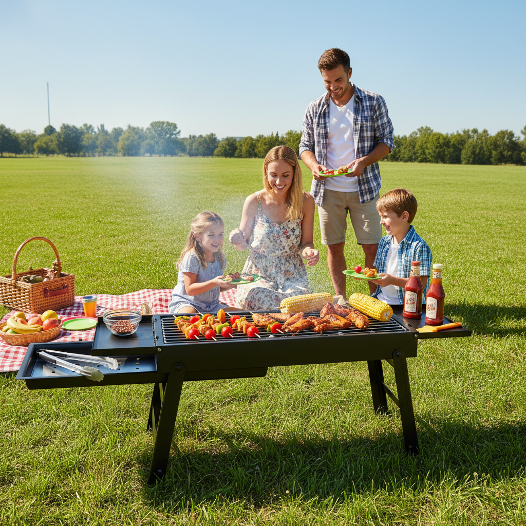 🔥 Portable BBQ Grill | Metal Campsite Cooking | Grill-Lover Folding Design