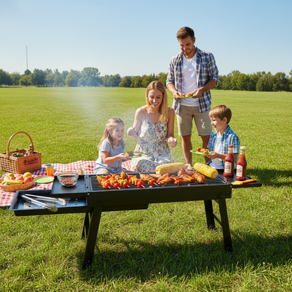 🔥 Portable BBQ Grill | Metal Campsite Cooking | Grill-Lover Folding Design