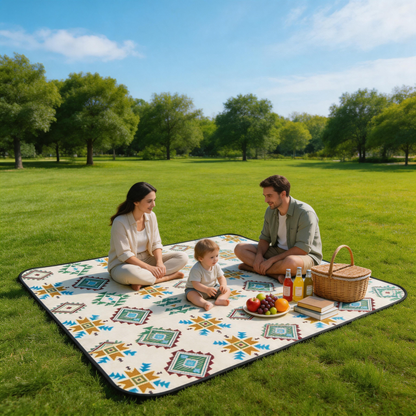 🧺 Picnic Blanket | Woven Fabric Park Days | Outdoor-Lover Boho Pattern