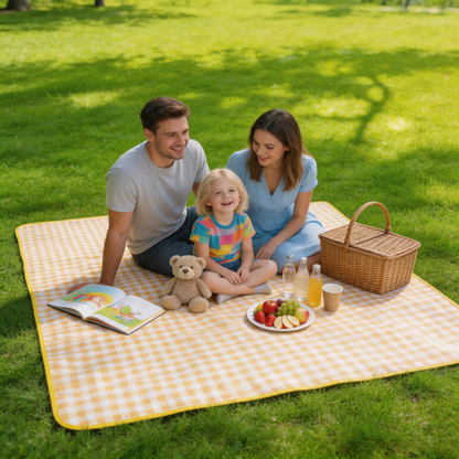 🌼 Picnic Mat | Soft Fabric Park Days | Gingham Outdoor Charm