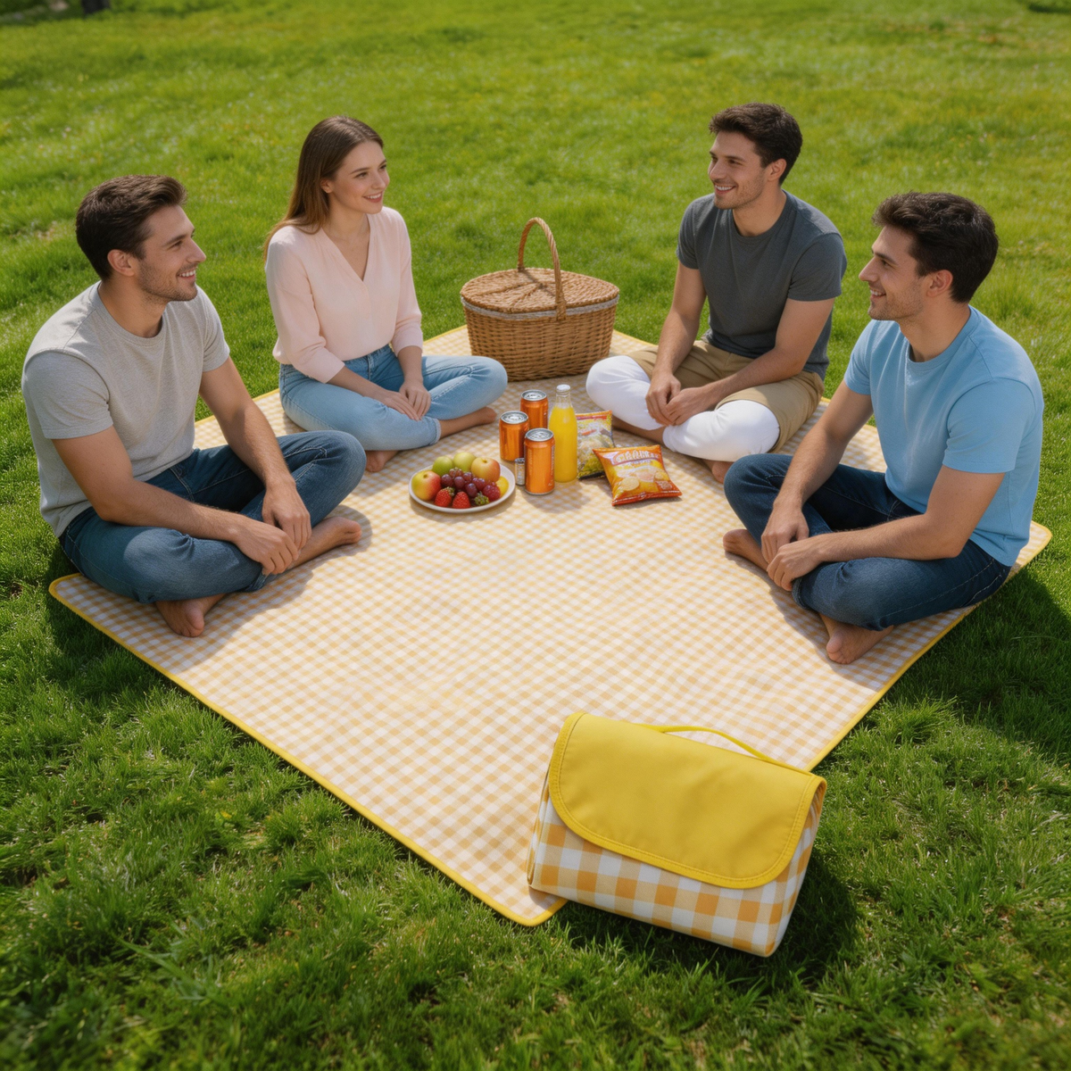 🌼 Picnic Mat | Soft Fabric Park Days | Gingham Outdoor Charm