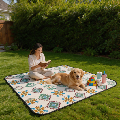 🧺 Picnic Blanket | Woven Fabric Park Days | Outdoor-Lover Boho Pattern