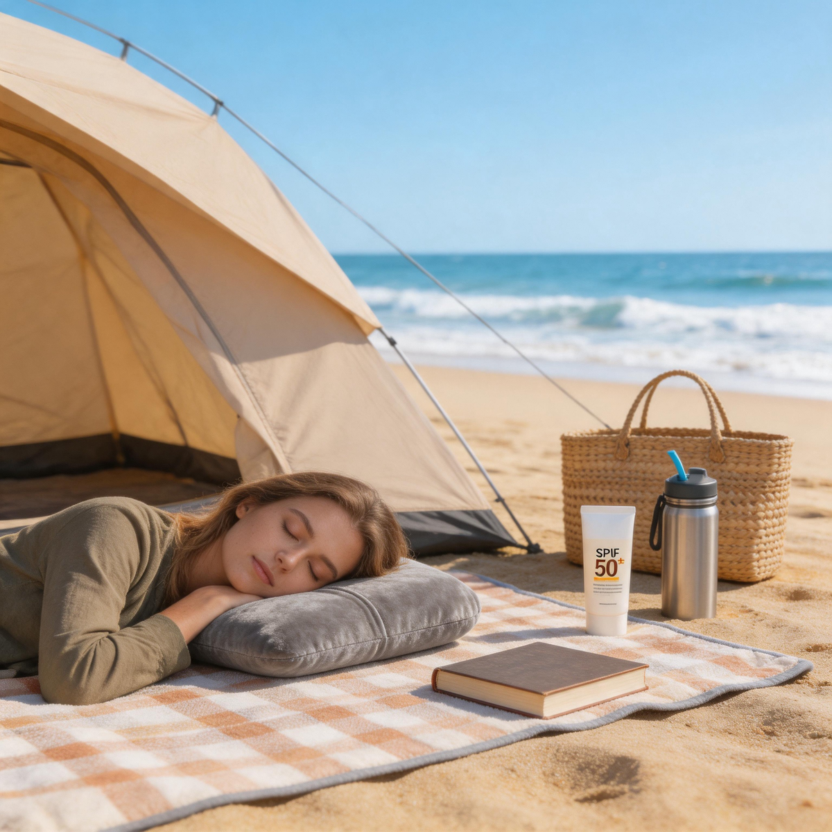 💤 Camping Pillow | Plush Fabric Travel Comfort | Compact Outdoor Essential