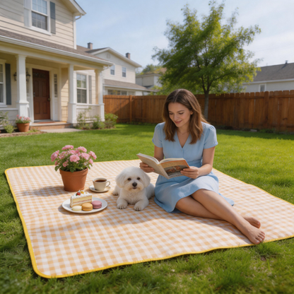 🌼 Picnic Mat | Soft Fabric Park Days | Gingham Outdoor Charm