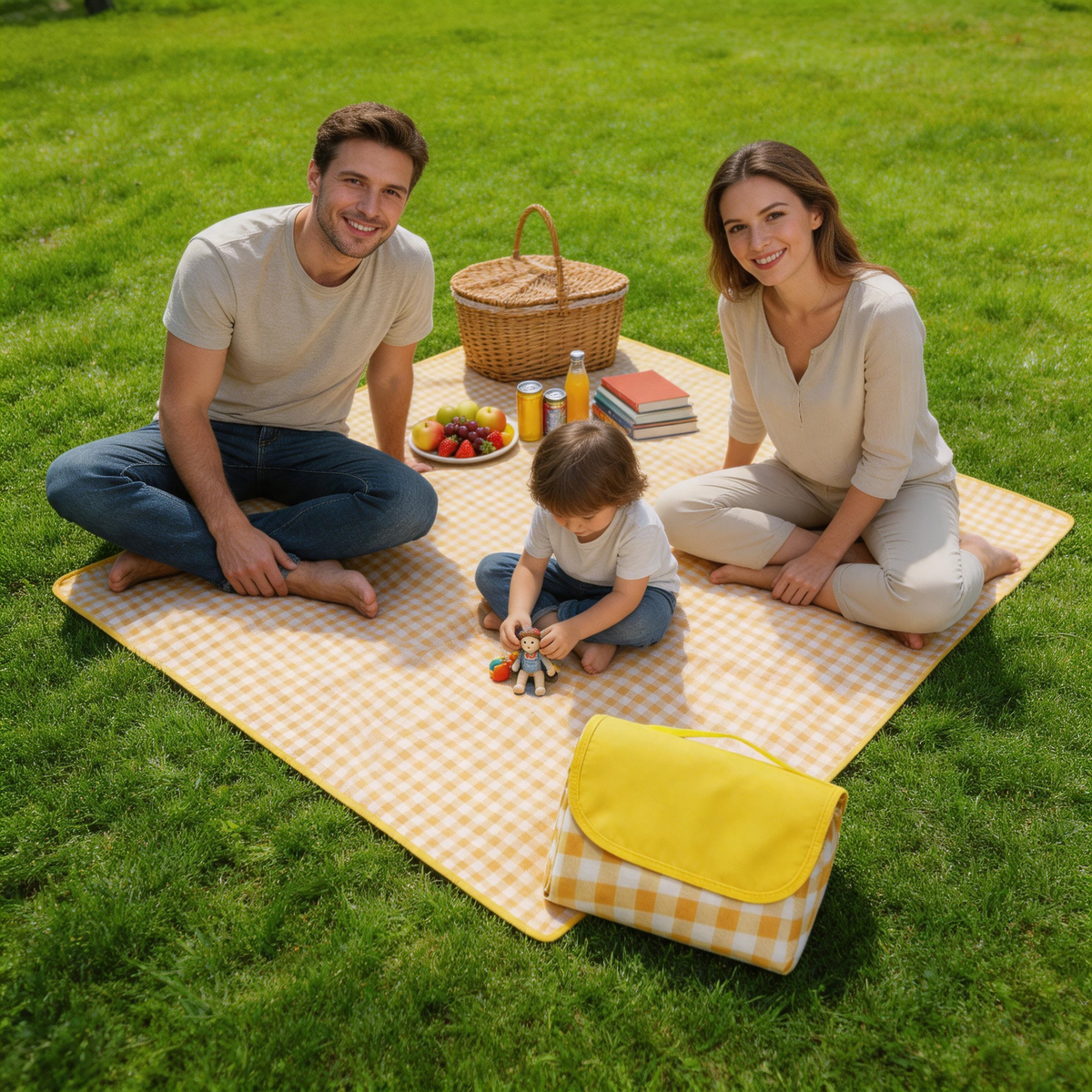 🌼 Picnic Mat | Soft Fabric Park Days | Gingham Outdoor Charm