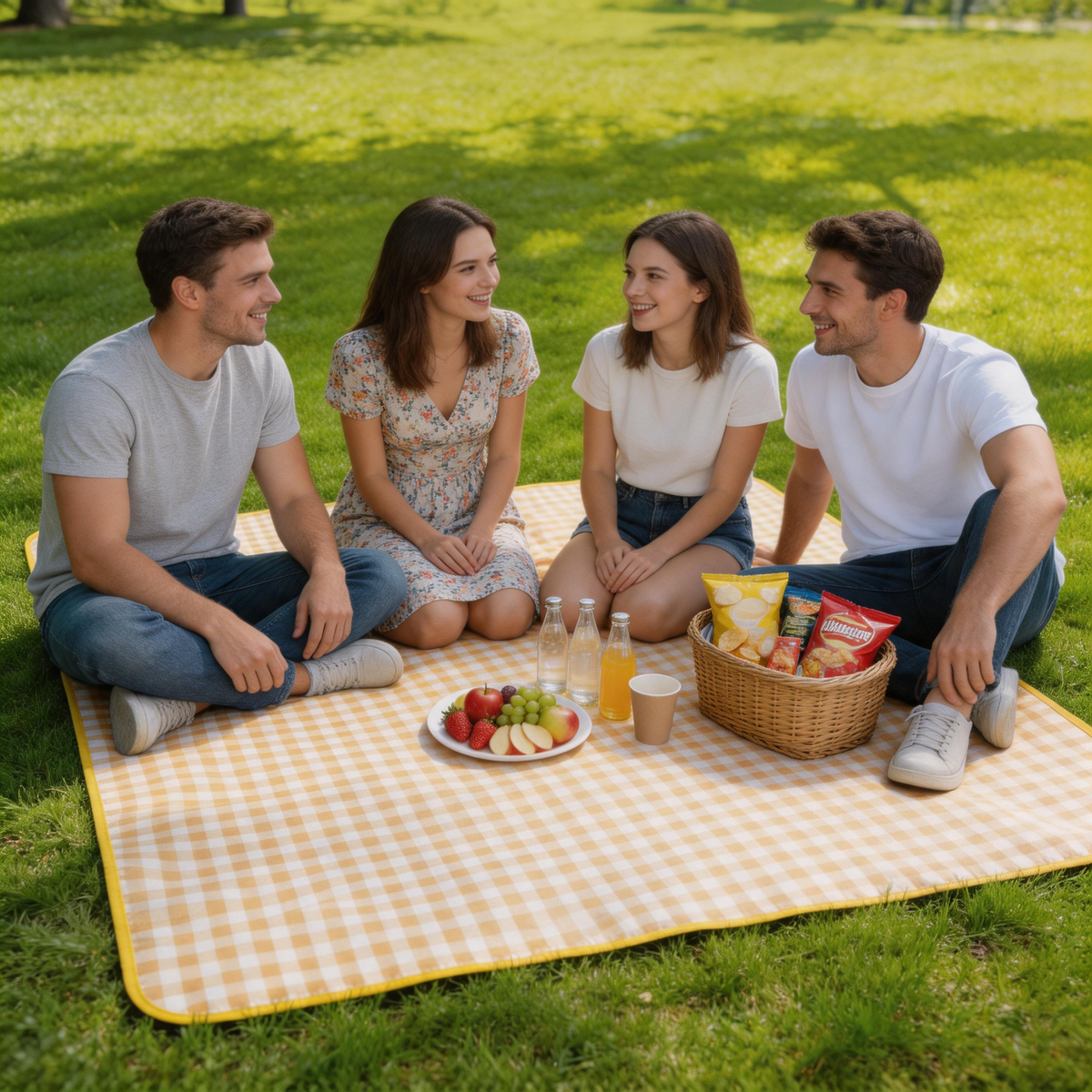 🌼 Picnic Mat | Soft Fabric Park Days | Gingham Outdoor Charm