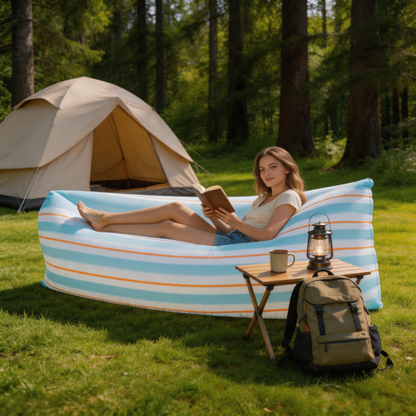 🌊 Inflatable Sofa | Lightweight Outdoor Lounge | Traveler-Gift Striped Comfort