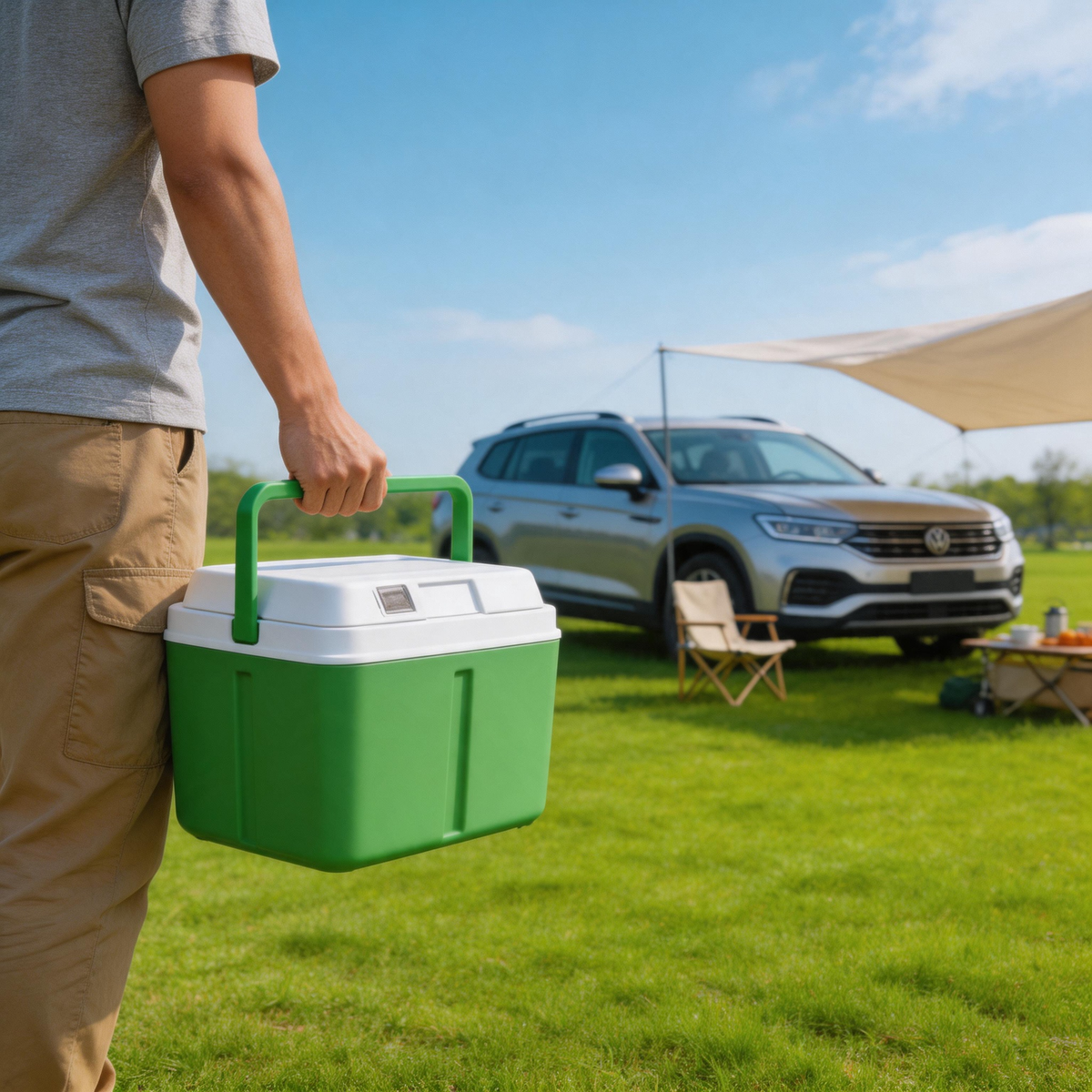 🧊 Cooler Box | Hard-Shell Picnic Storage | Family-Gift Fresh Green