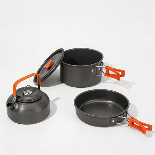 🍳 Camping Cookware | Lightweight Metal Camp Cooking | Camper-Gift Compact Set