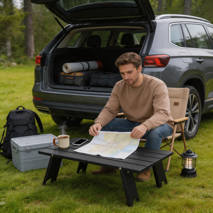 🏕️ Camping Table | Folding Slatted Design | Outdoor-Gift Compact Utility