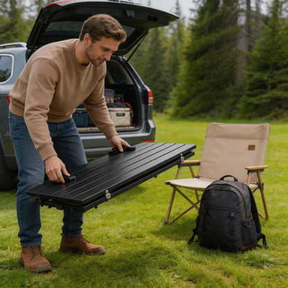 🏕️ Camping Table | Folding Slatted Design | Outdoor-Gift Compact Utility