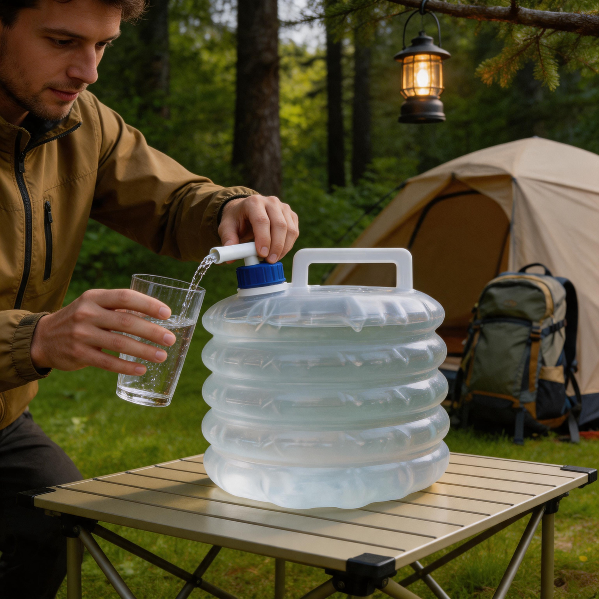 💧 Water Container | Flexible Plastic Camping | Camper-Gift Collapsible Carry