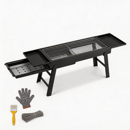 🔥 Portable BBQ Grill | Metal Campsite Cooking | Grill-Lover Folding Design