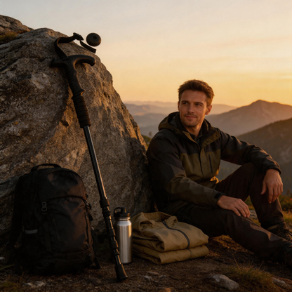🥾 Trekking Pole | Metal Trail Support | Hiker-Gift Adjustable Stability